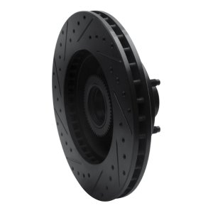 Dodge Ram 1500 Van Brake Rotor (1) - Front Right - R1 Concepts - Drilled & Slotted - Black - 2003